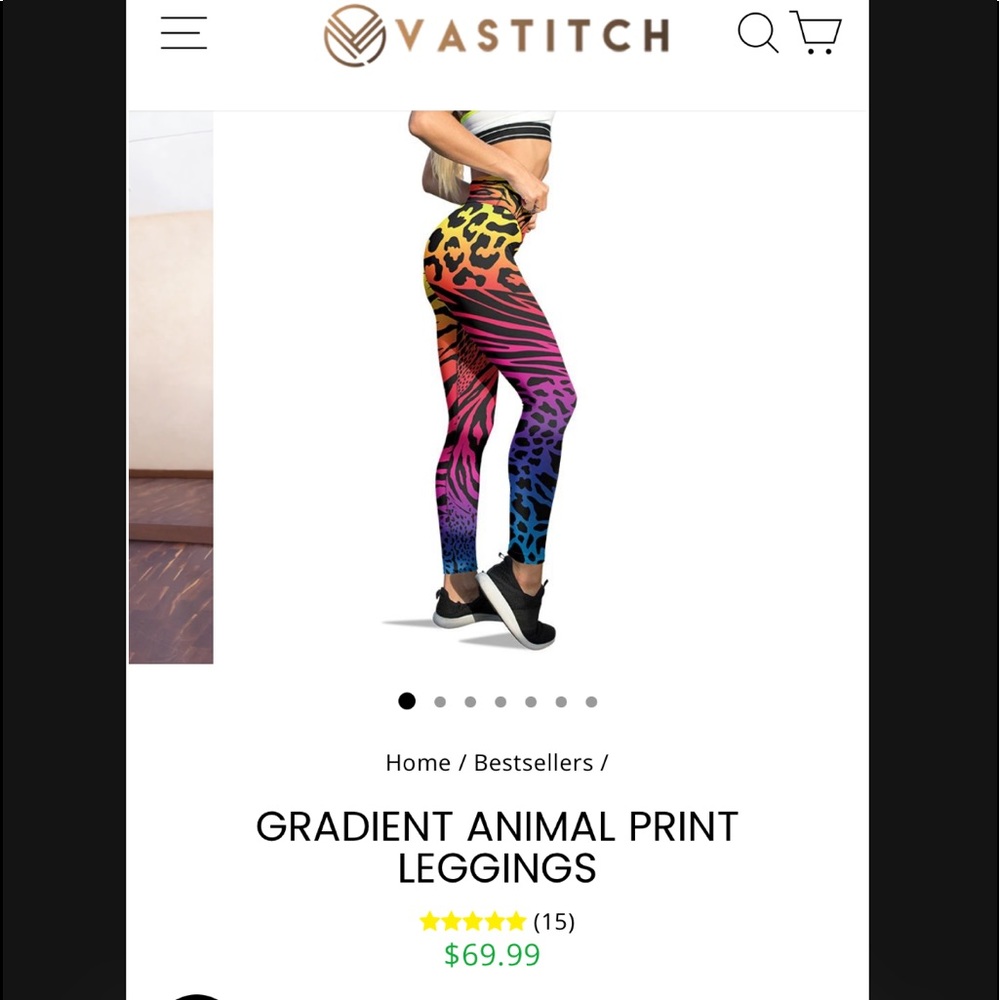 Vastitch Gradient Animal Print Leggings, Size M